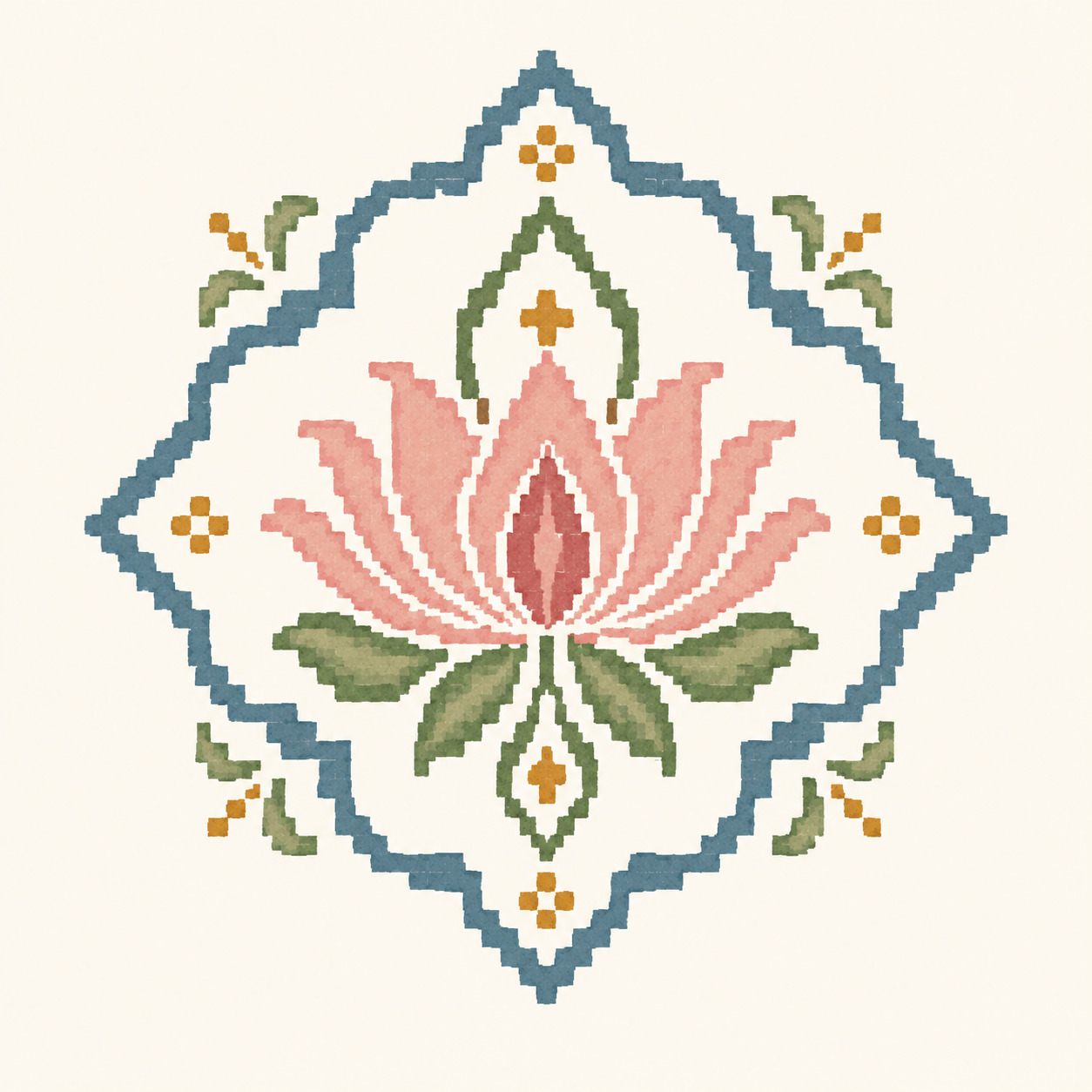 Lotus Bloom Stitch Charm design