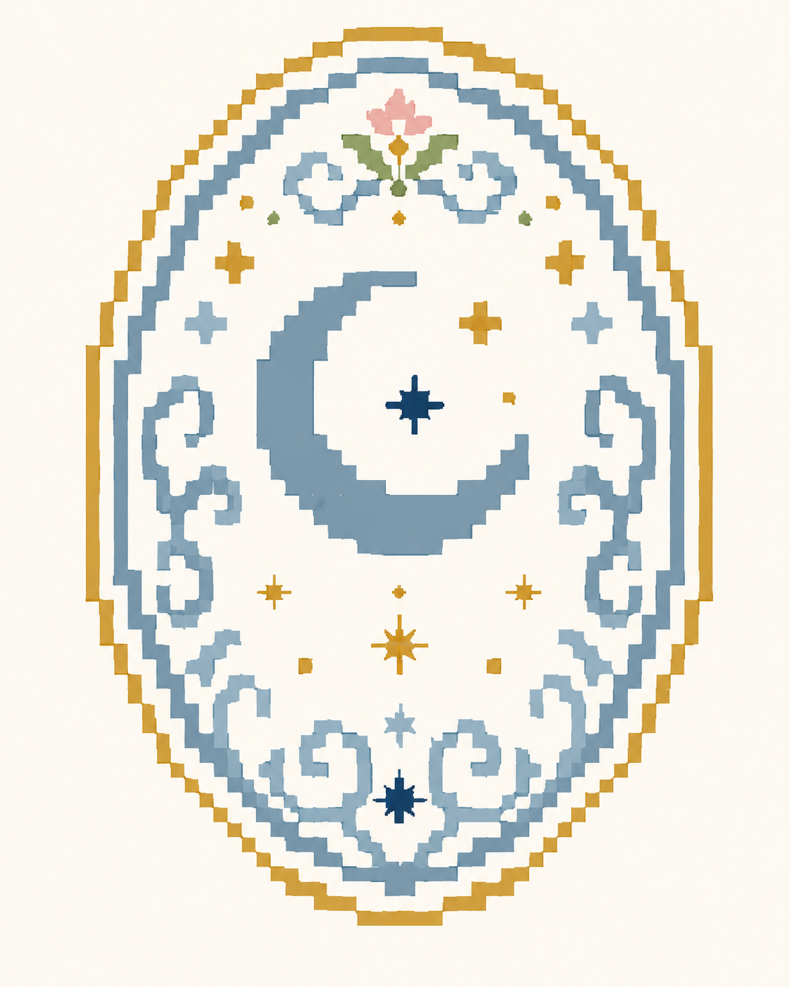 Blue Moon Stitch Charm design