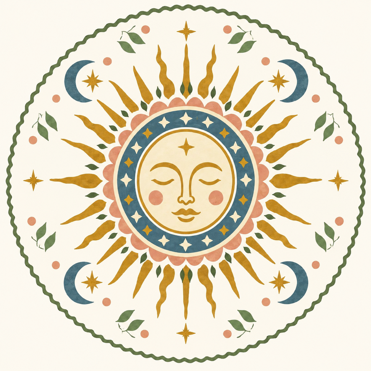 Golden Sun Stitch Charm design